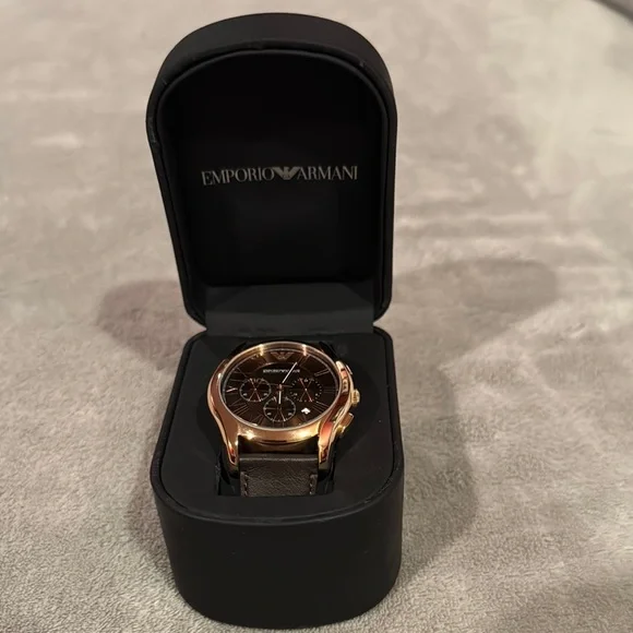 Emporio Armani Rose Gold Chronograph Watch - Picture 2 of 8